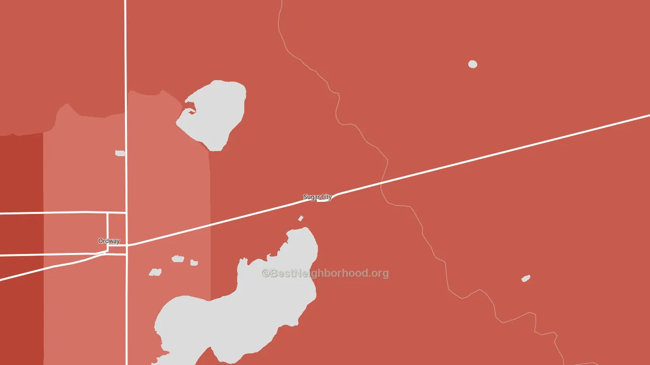 81076, CO block-group political-lean map