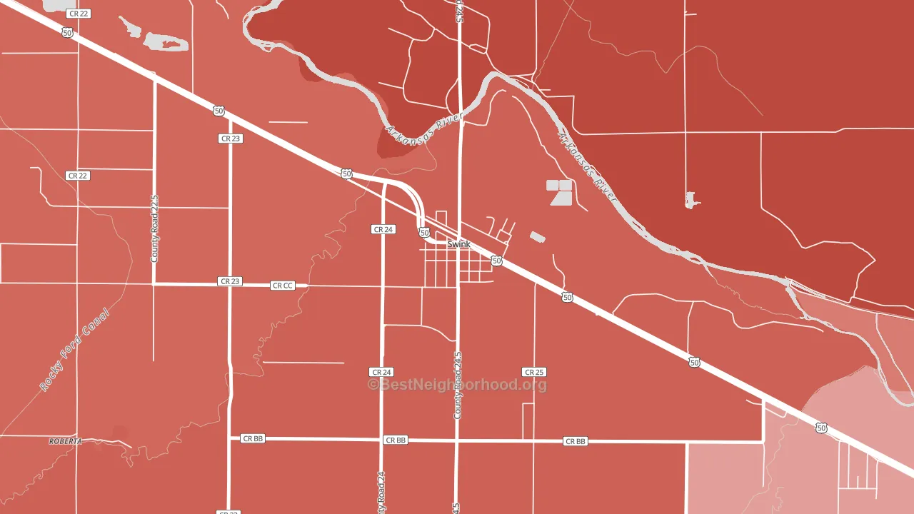 81077, CO block-group political-lean map