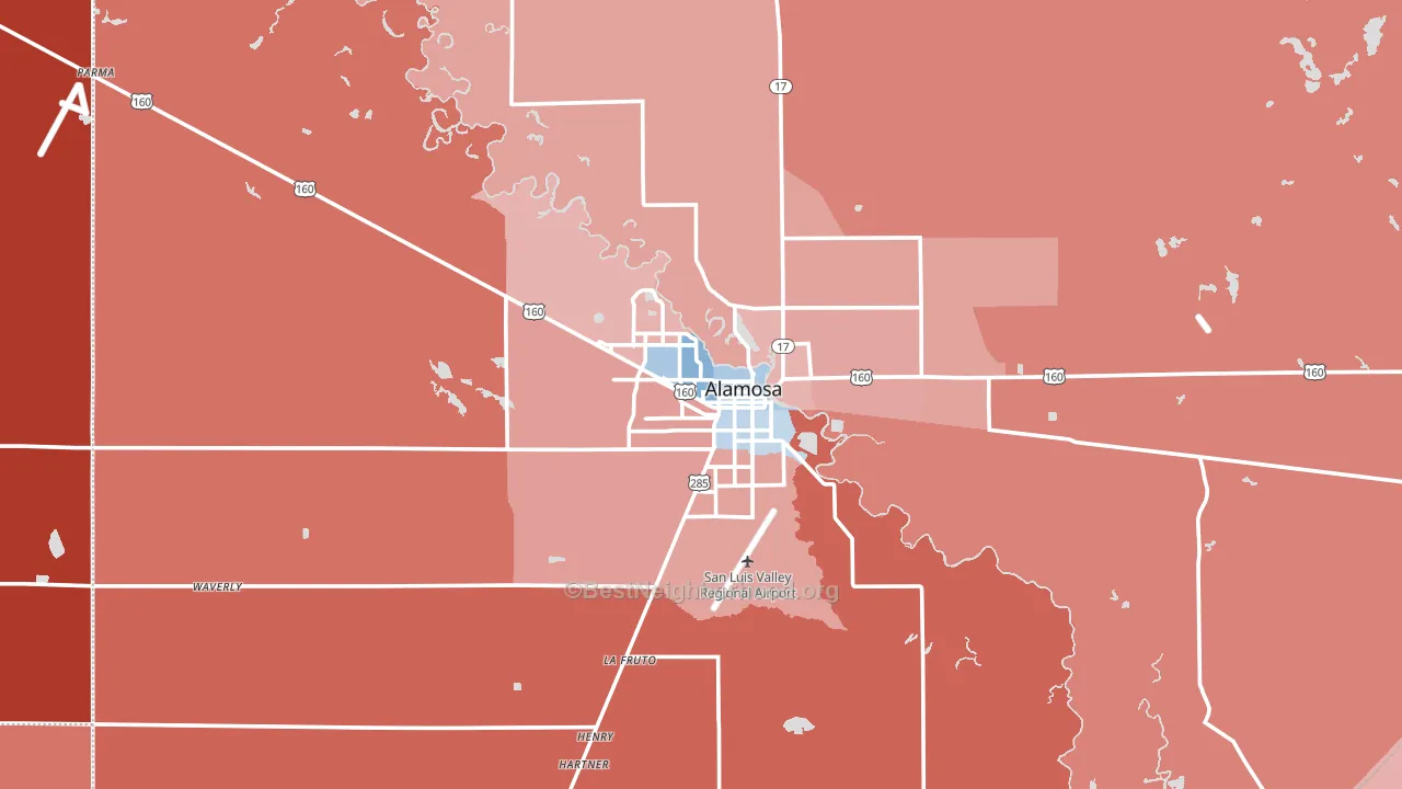 81101, CO block-group political-lean map