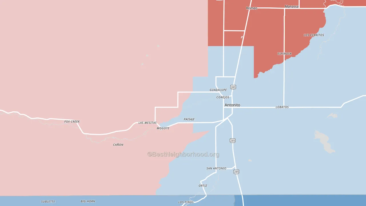 81120, CO block-group political-lean map