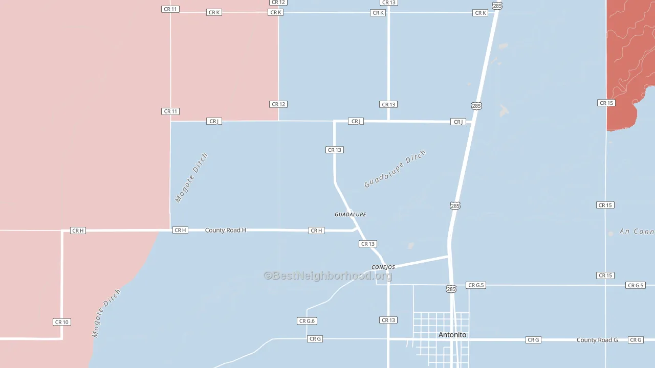 81129, CO block-group political-lean map