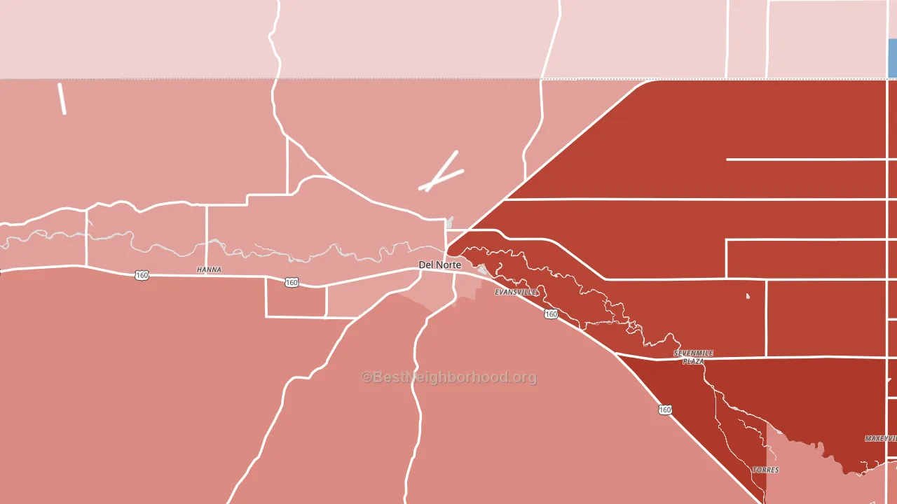 81132, CO block-group political-lean map