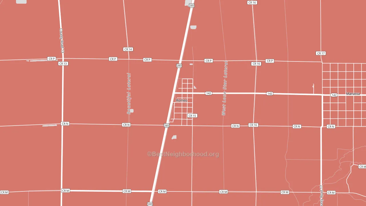 81148, CO block-group political-lean map
