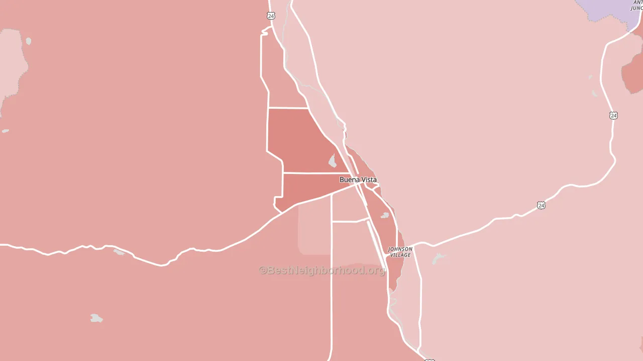 81211, CO block-group political-lean map