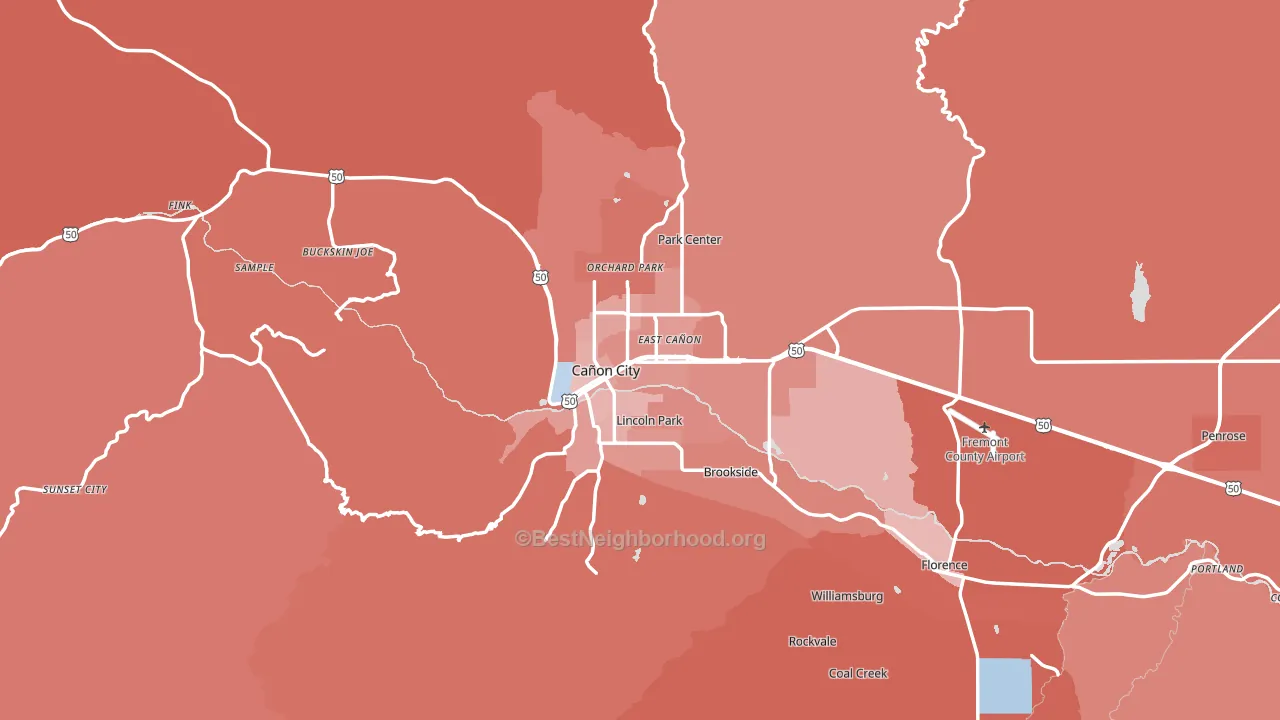 81212, CO block-group political-lean map