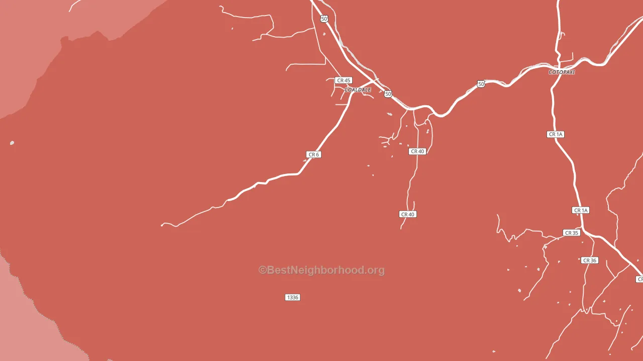 81222, CO block-group political-lean map