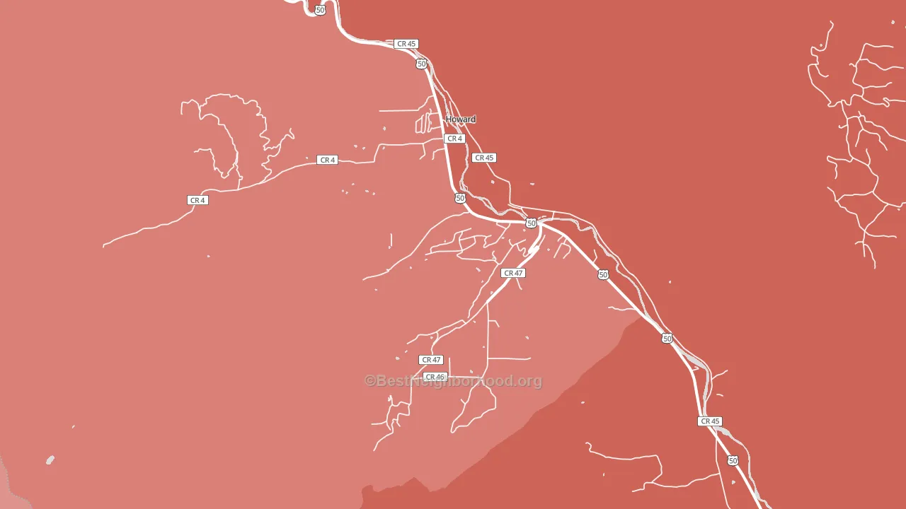 81233, CO block-group political-lean map