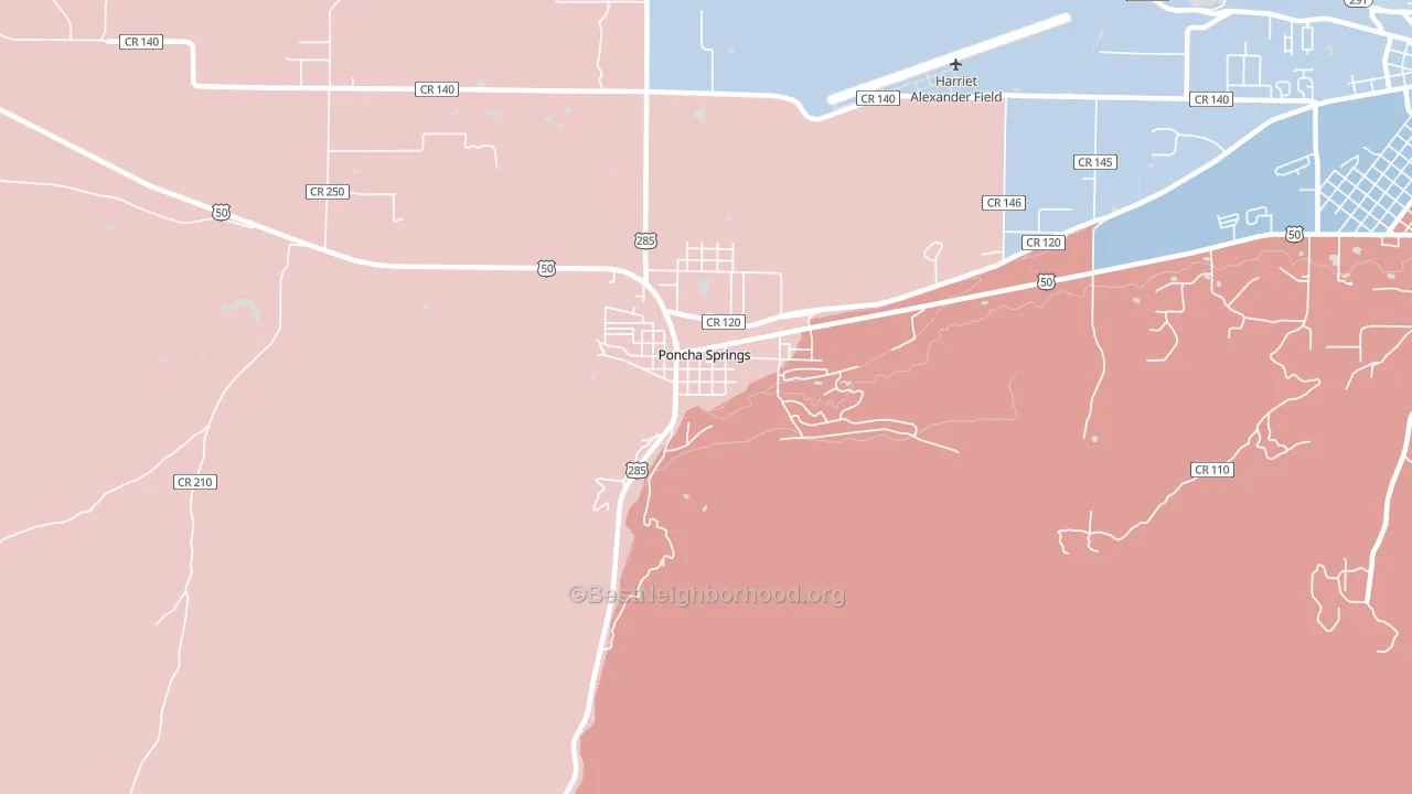 81242, CO block-group political-lean map