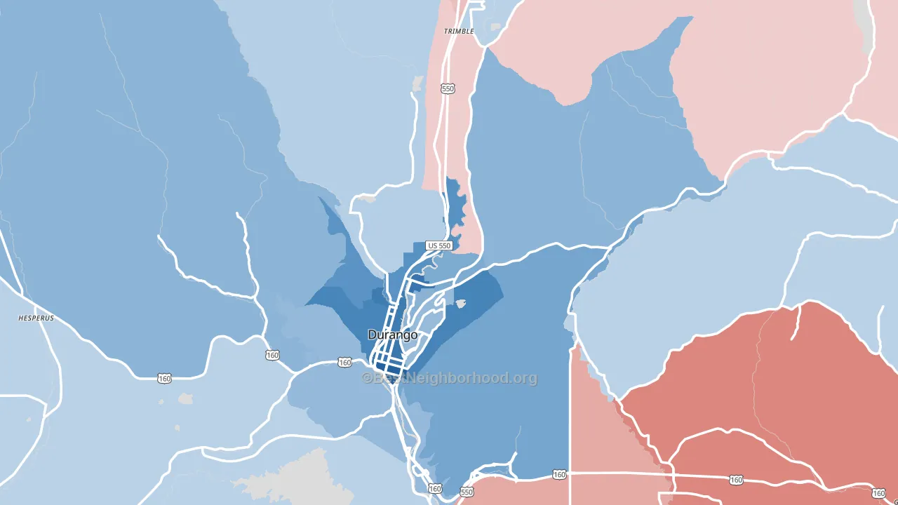 81301, CO block-group political-lean map