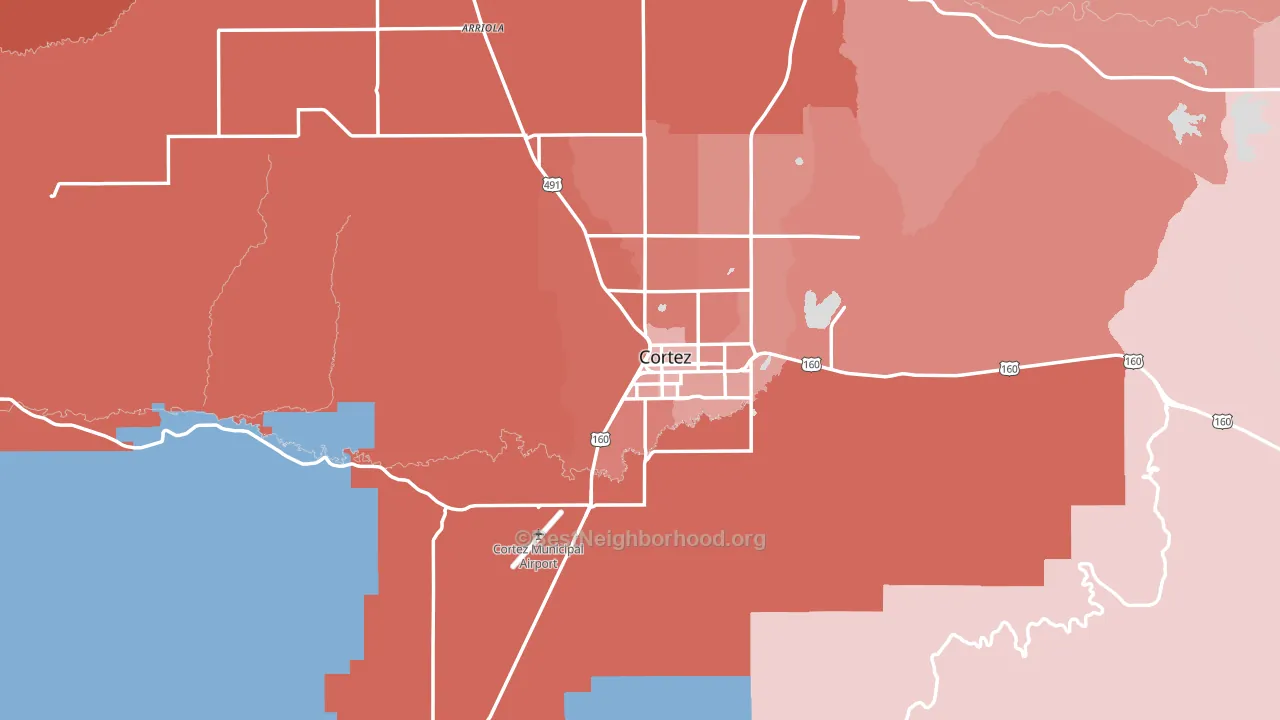81321, CO block-group political-lean map