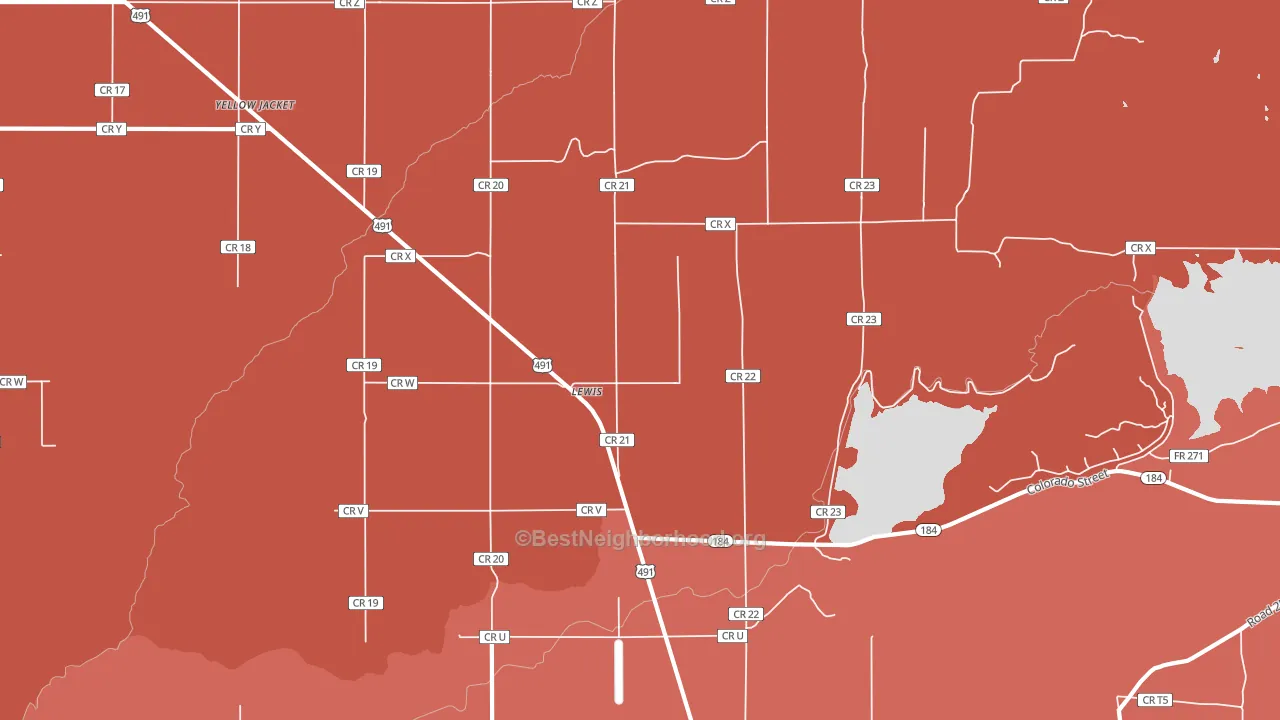 81327, CO block-group political-lean map