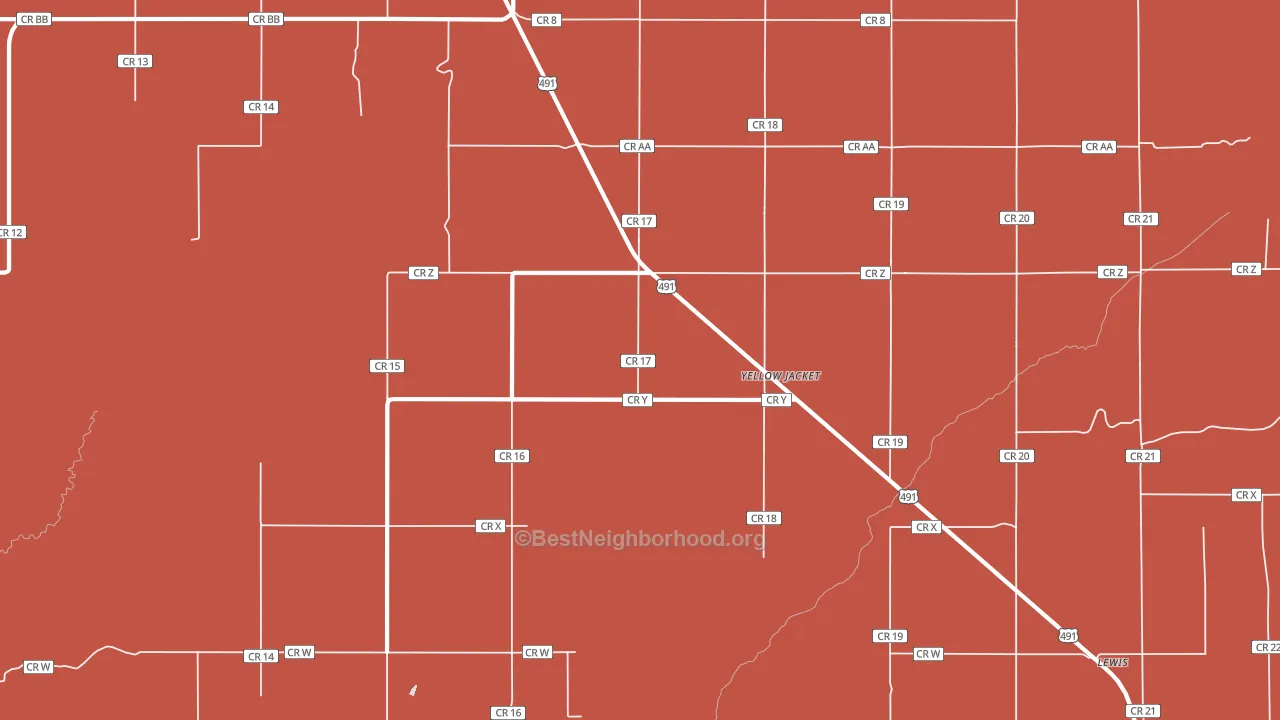 81335, CO block-group political-lean map