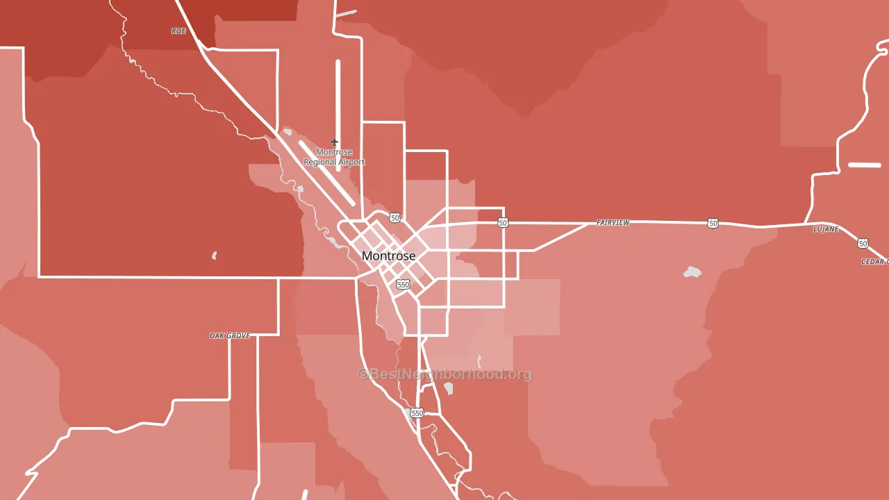 81401, CO block-group political-lean map