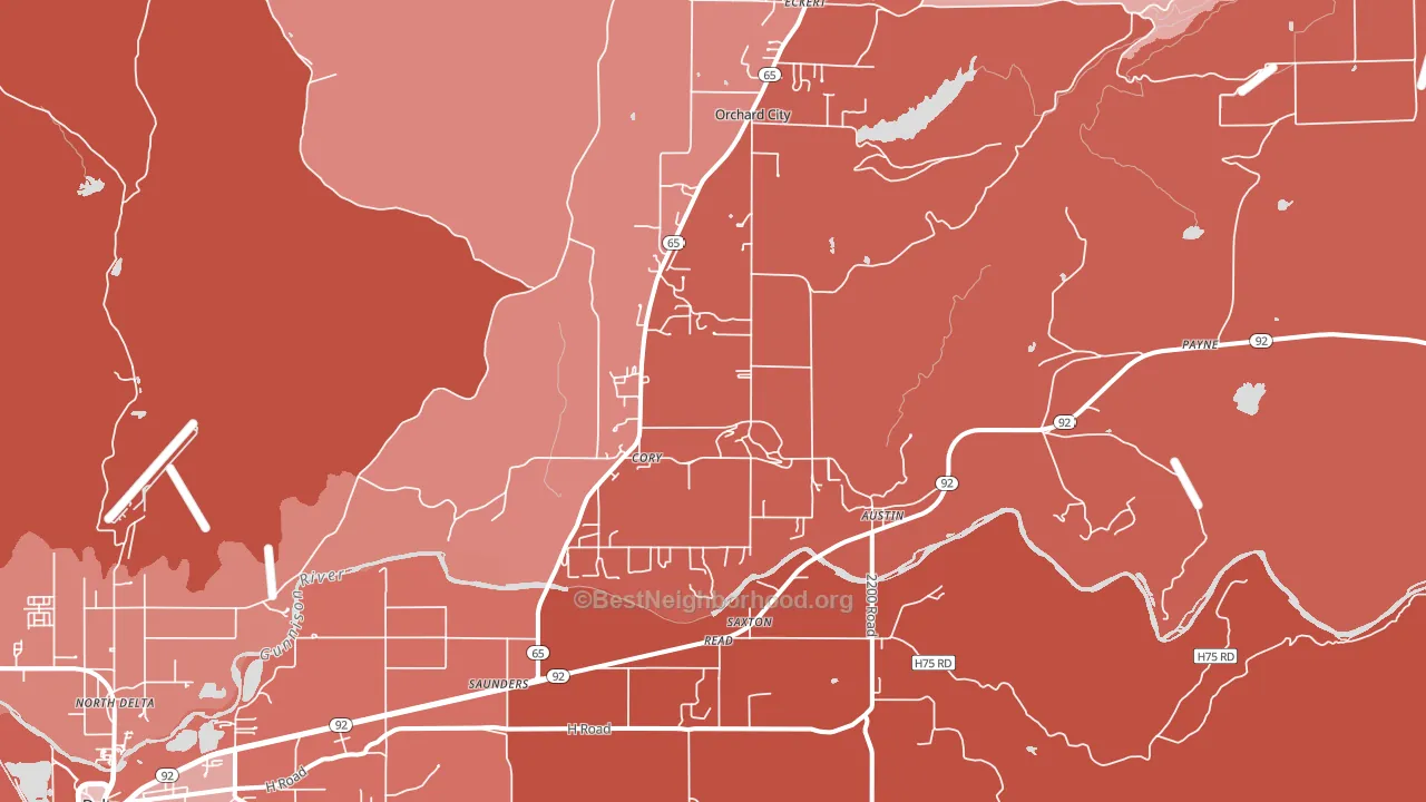 81410, CO block-group political-lean map