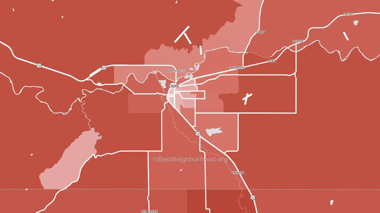 81416, CO block-group political-lean map