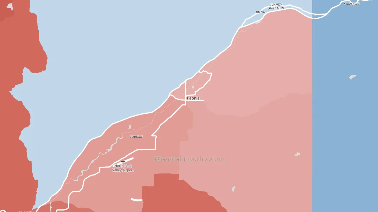 81428, CO block-group political-lean map