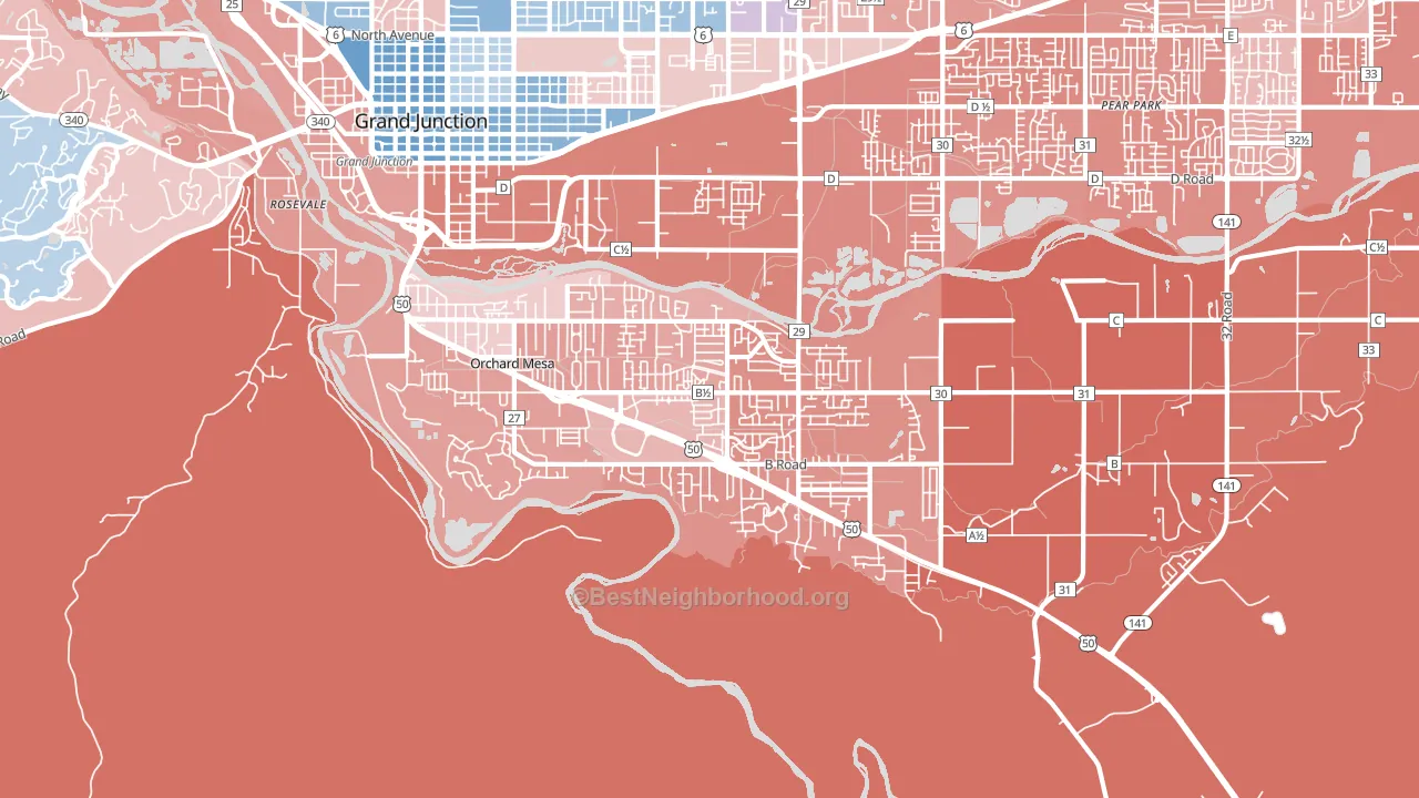 81503, CO block-group political-lean map
