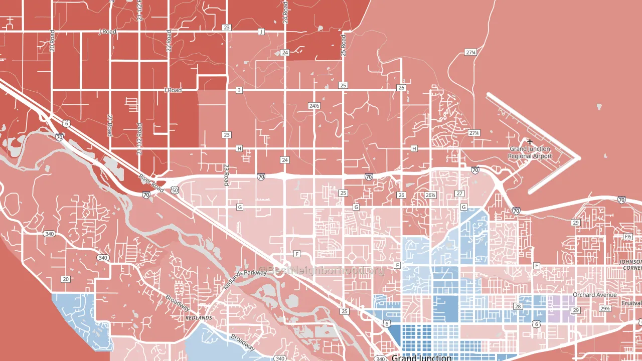 81505, CO block-group political-lean map