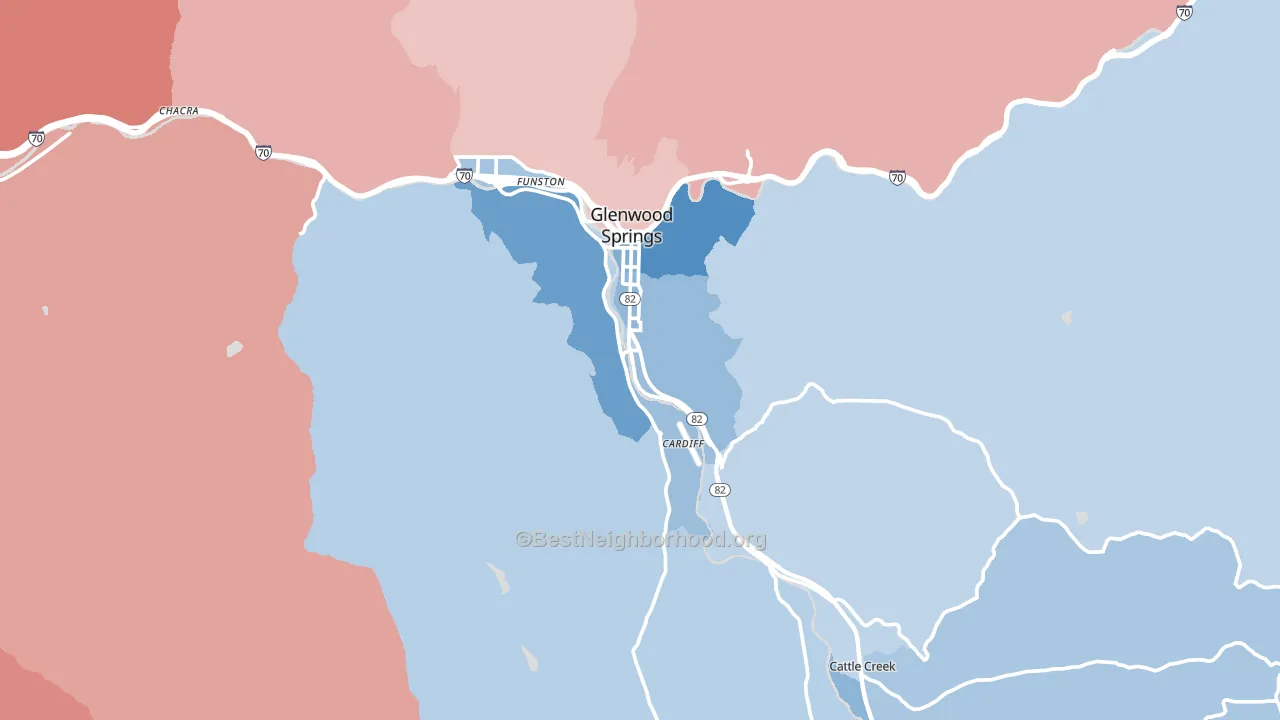 81601, CO block-group political-lean map