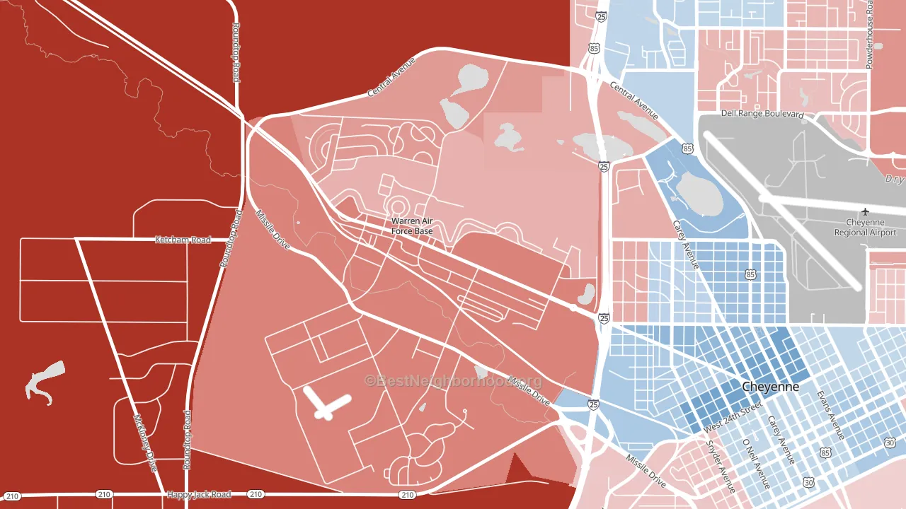82005, WY block-group political-lean map