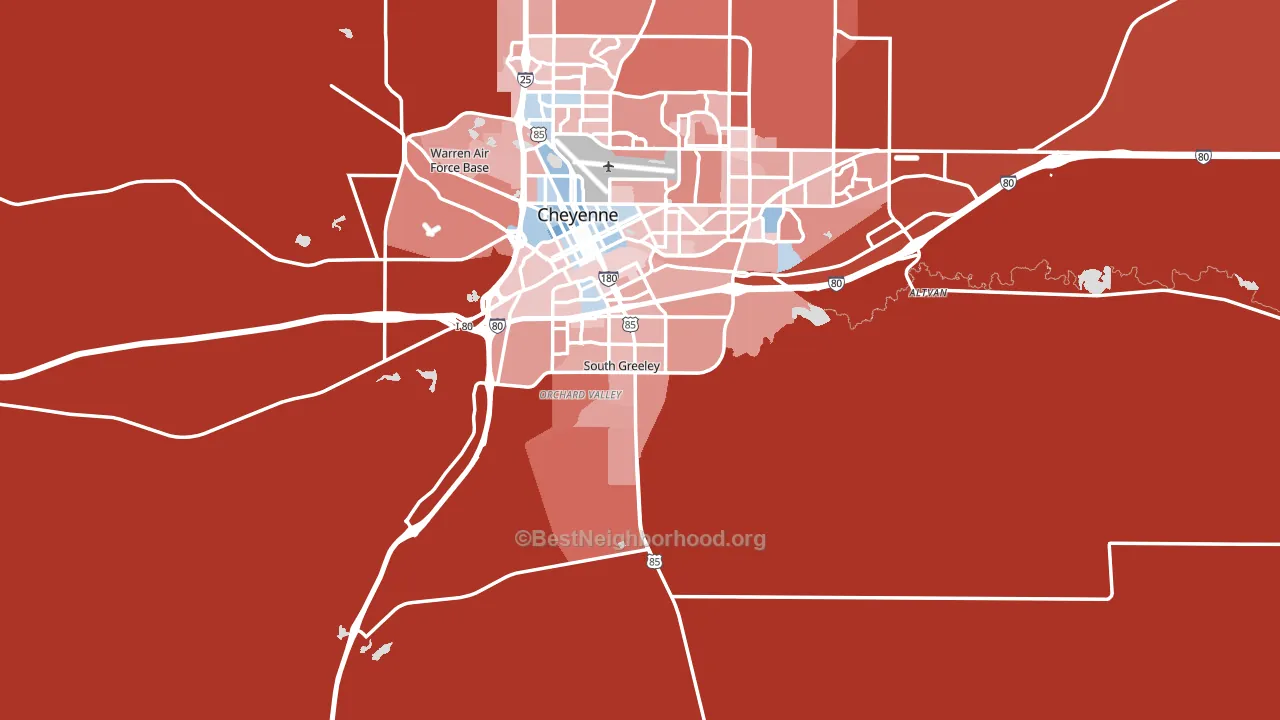 82007, WY block-group political-lean map