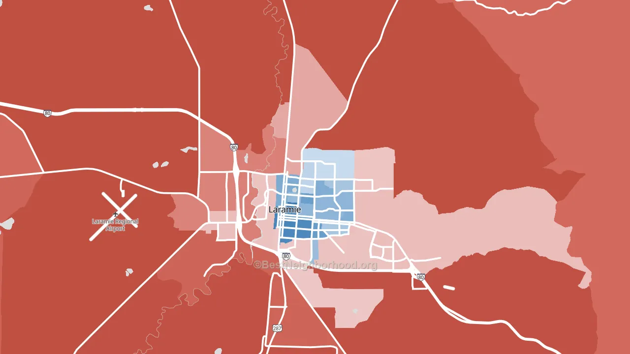 82072, WY block-group political-lean map