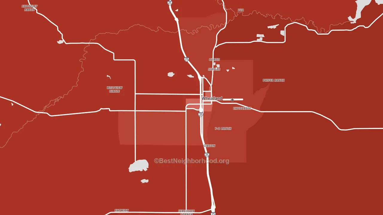 82201, WY block-group political-lean map