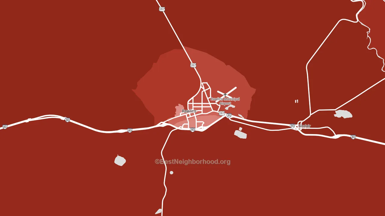 82301, WY block-group political-lean map