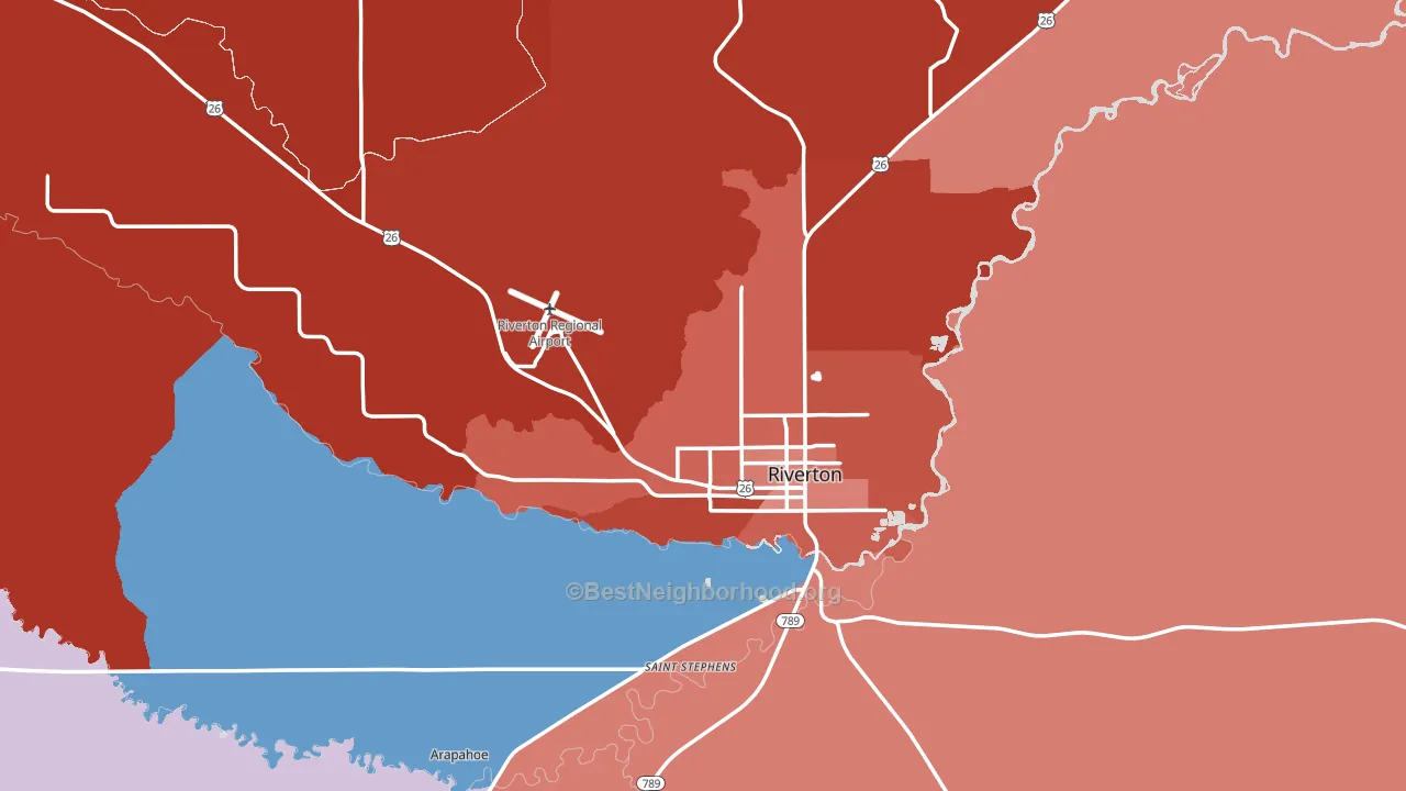 82501, WY block-group political-lean map