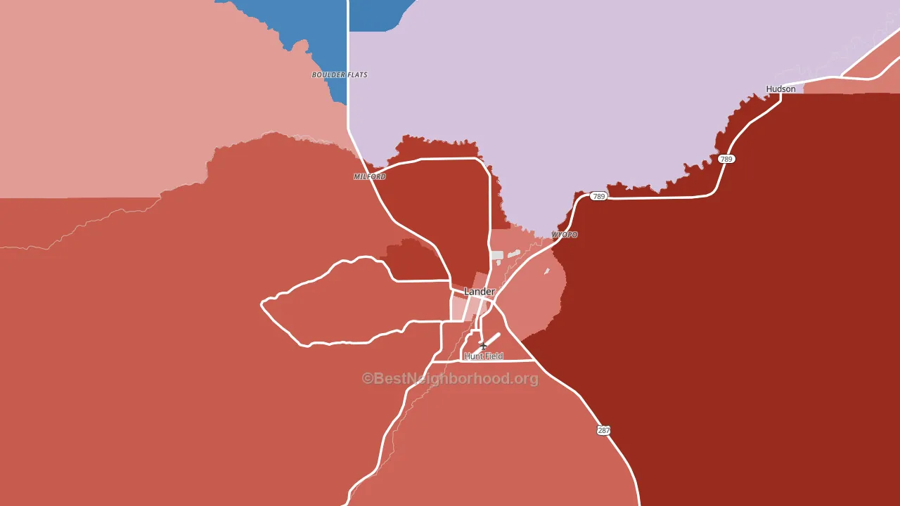82520, WY block-group political-lean map