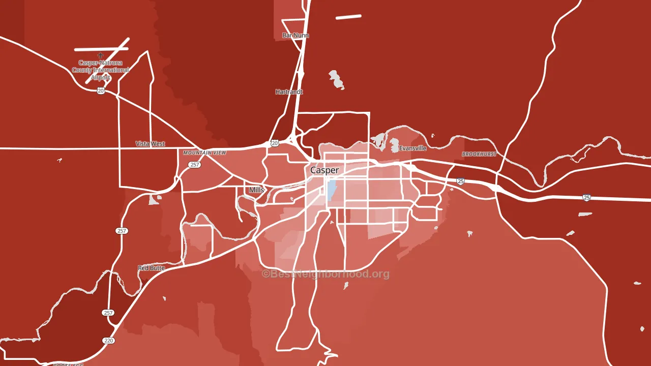 82601, WY block-group political-lean map