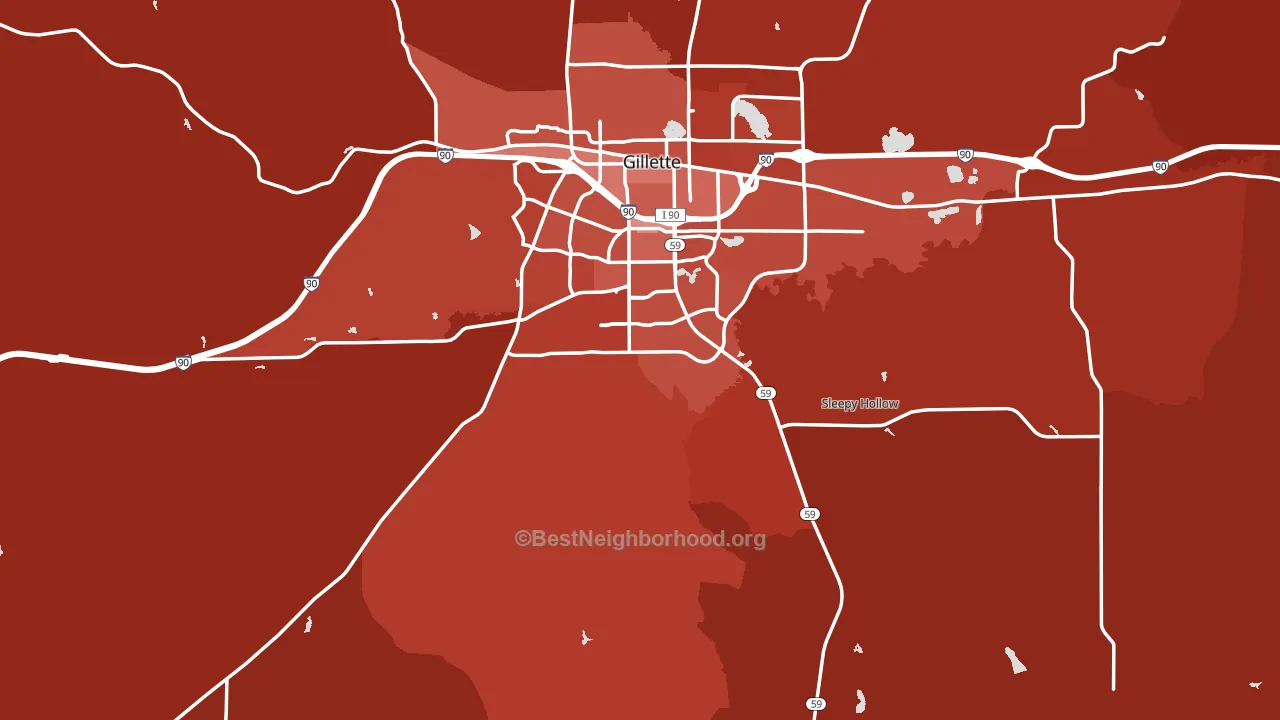 82718, WY block-group political-lean map