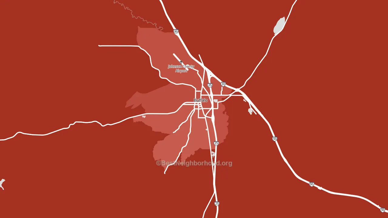 82834, WY block-group political-lean map