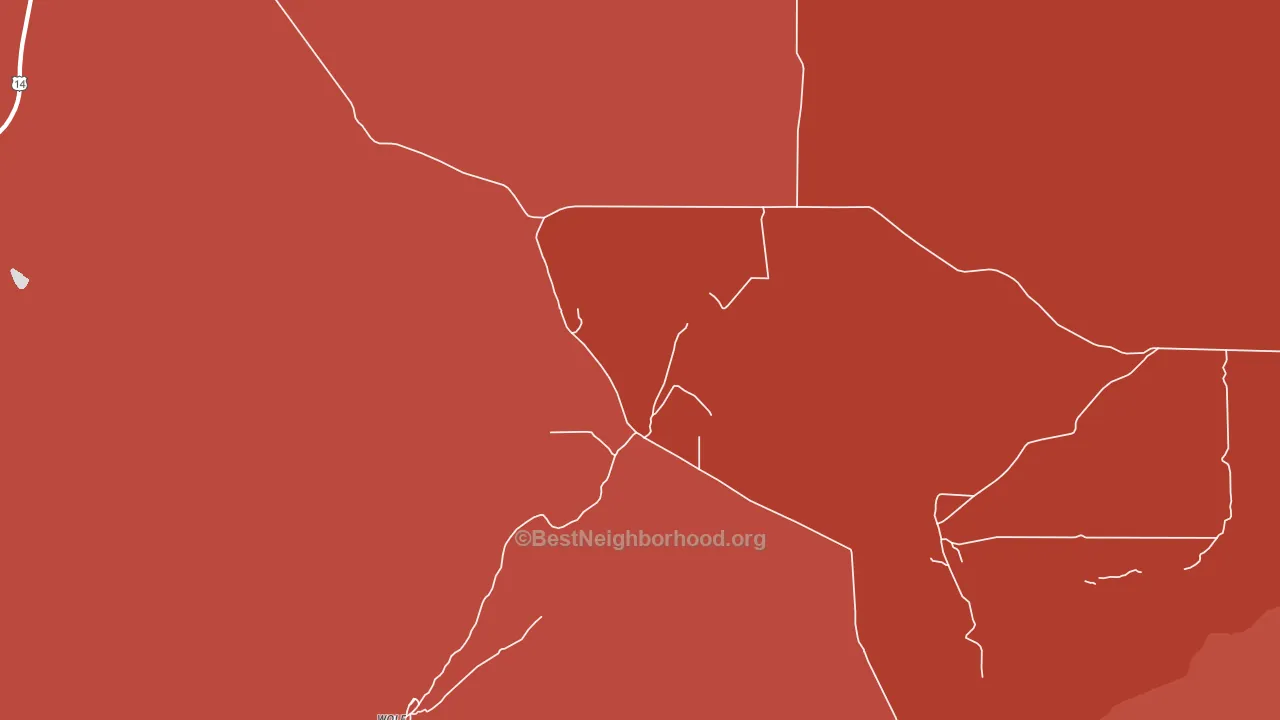 82844, WY block-group political-lean map