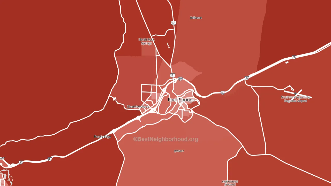 82901, WY block-group political-lean map