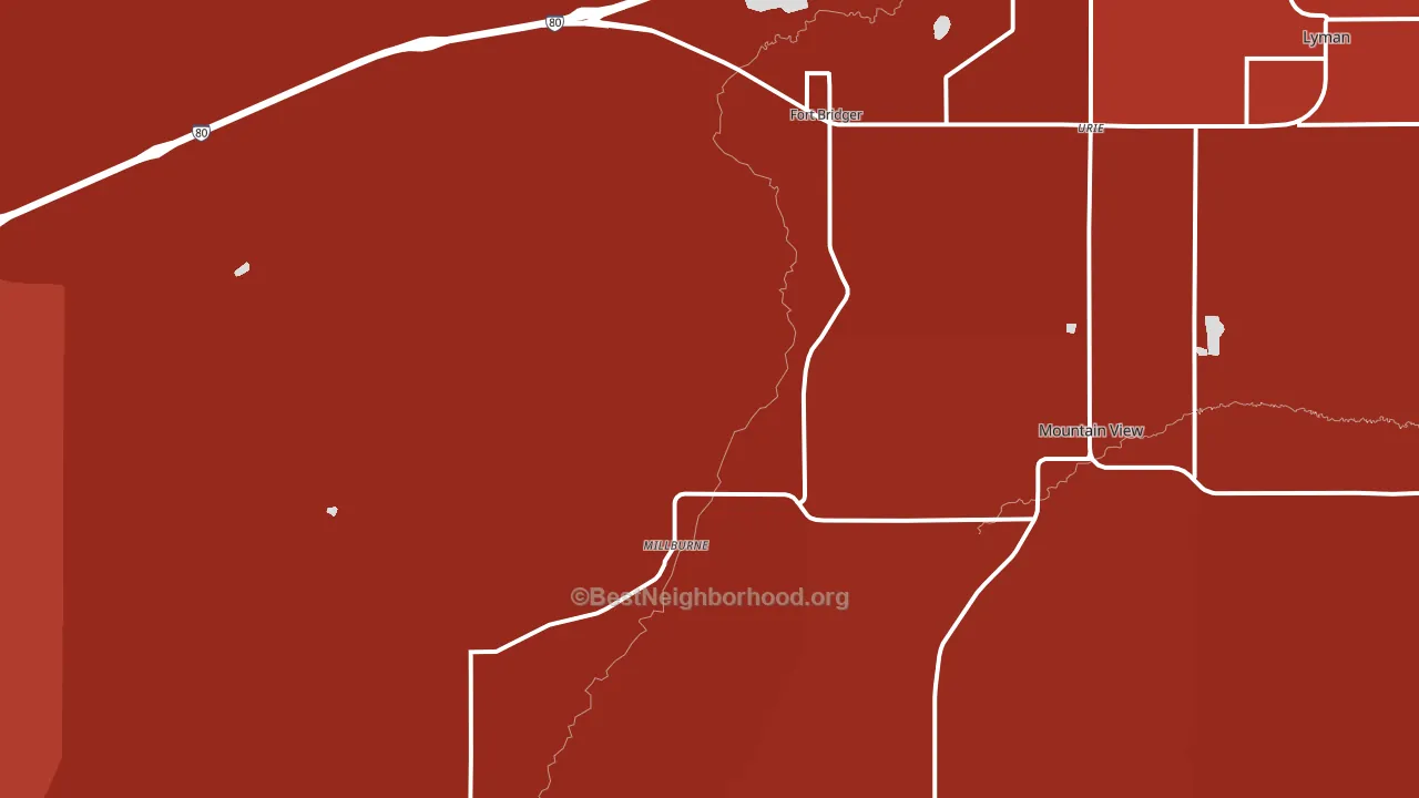 82933, WY block-group political-lean map