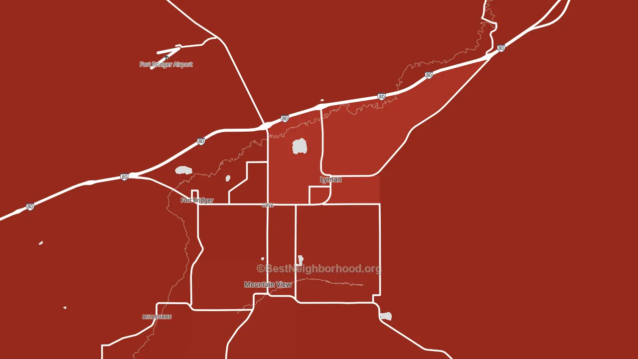 82937, WY block-group political-lean map