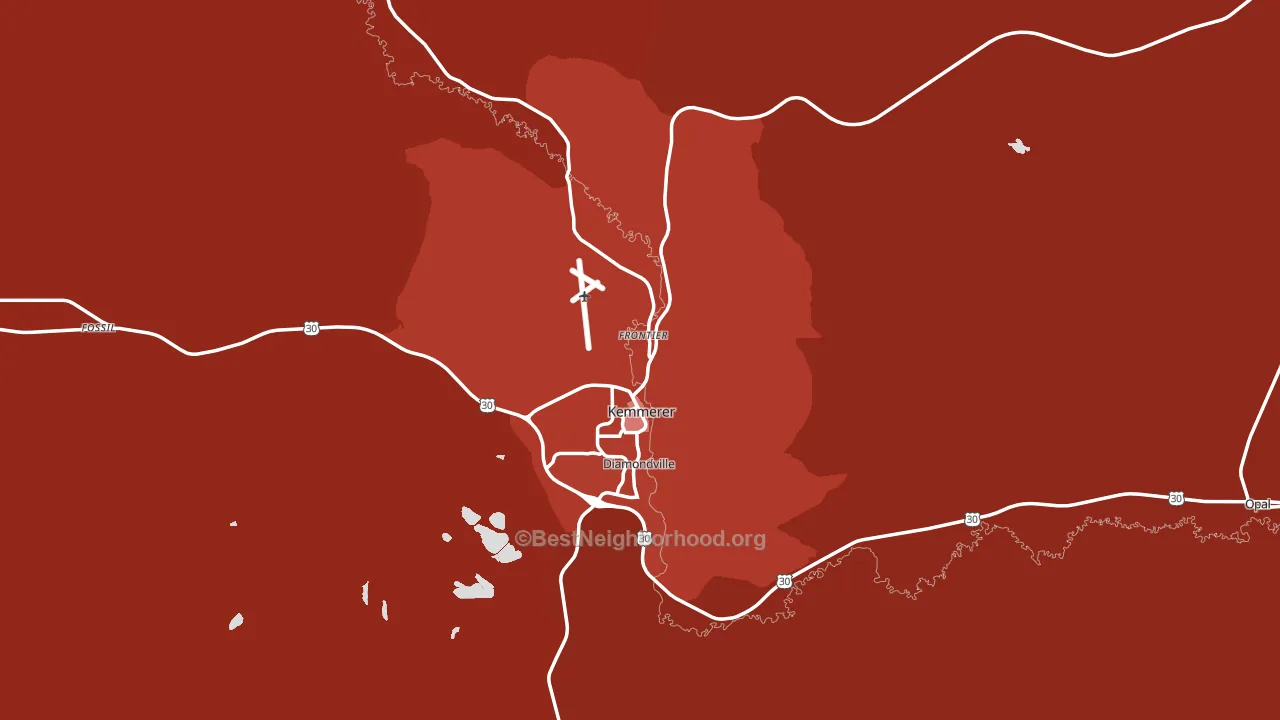 83101, WY block-group political-lean map