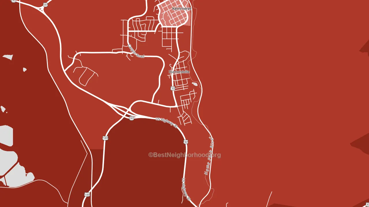 83116, WY block-group political-lean map