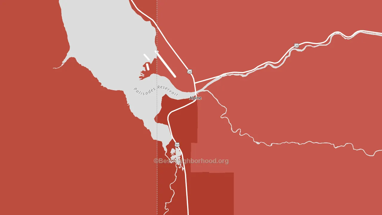 83128, WY block-group political-lean map