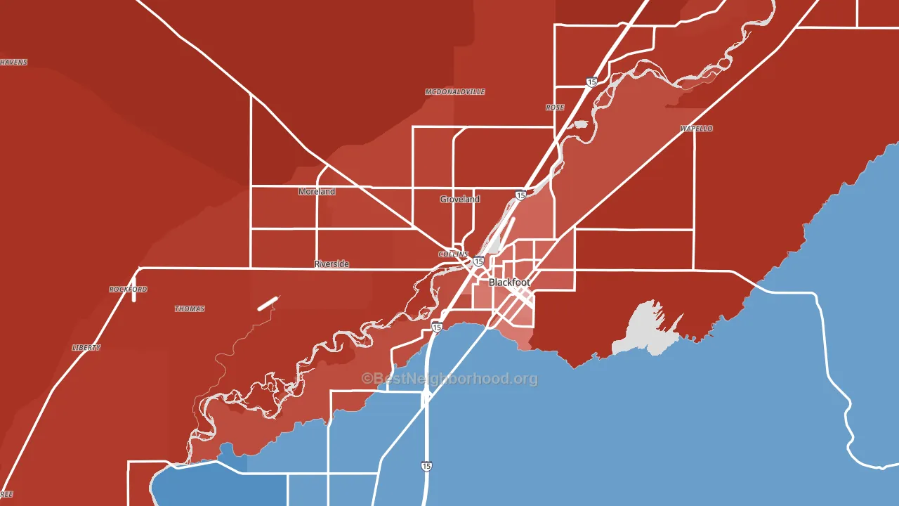 83221, ID block-group political-lean map