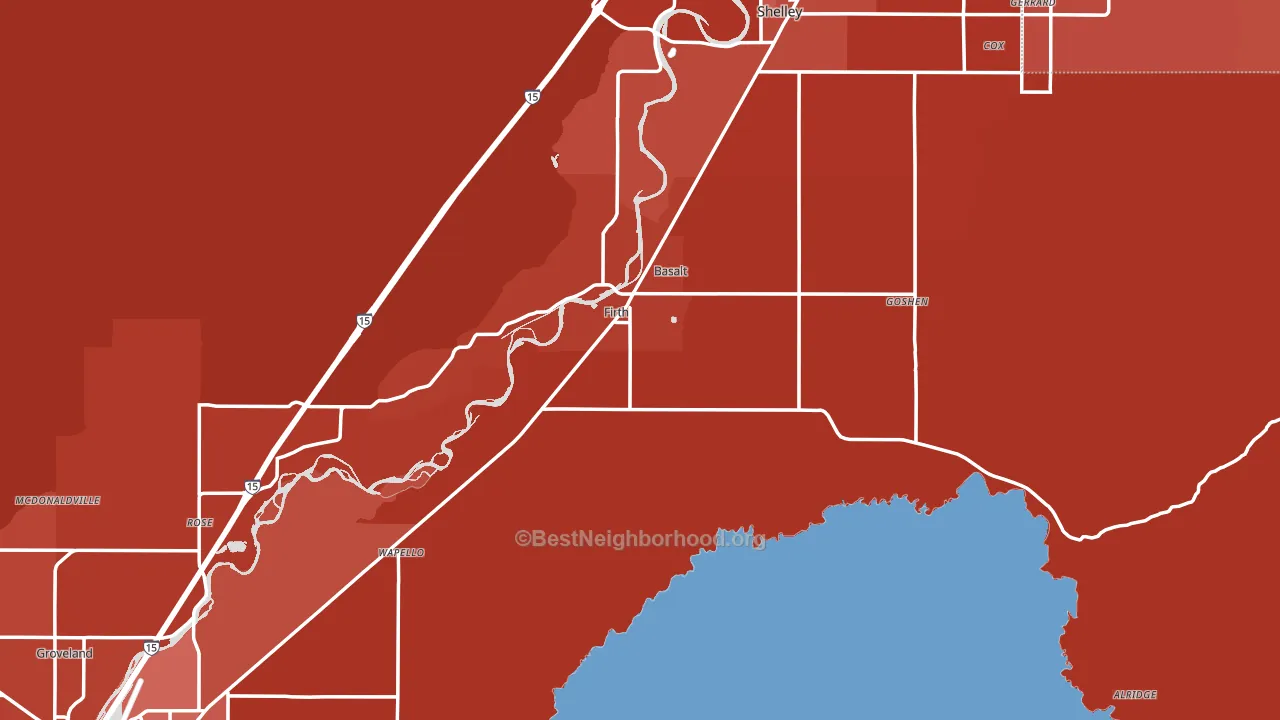 83236, ID block-group political-lean map