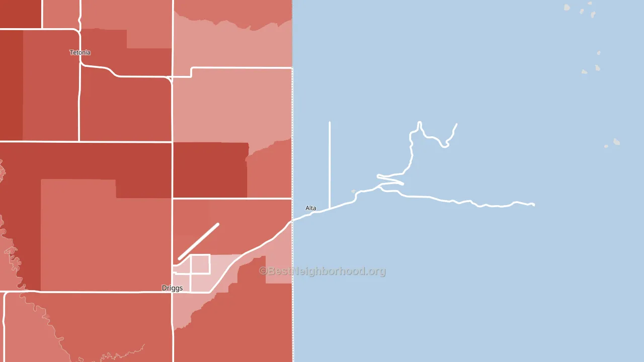 83414, WY block-group political-lean map