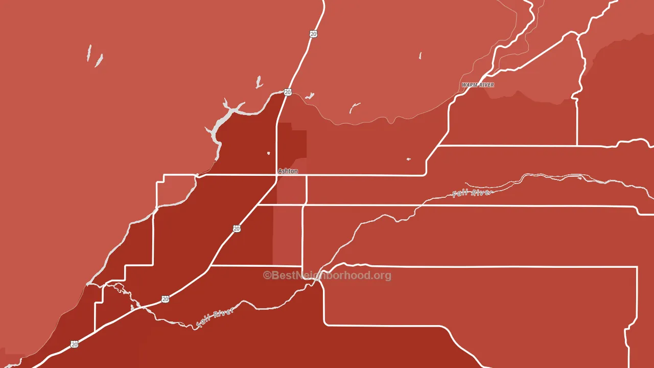 83420, ID block-group political-lean map