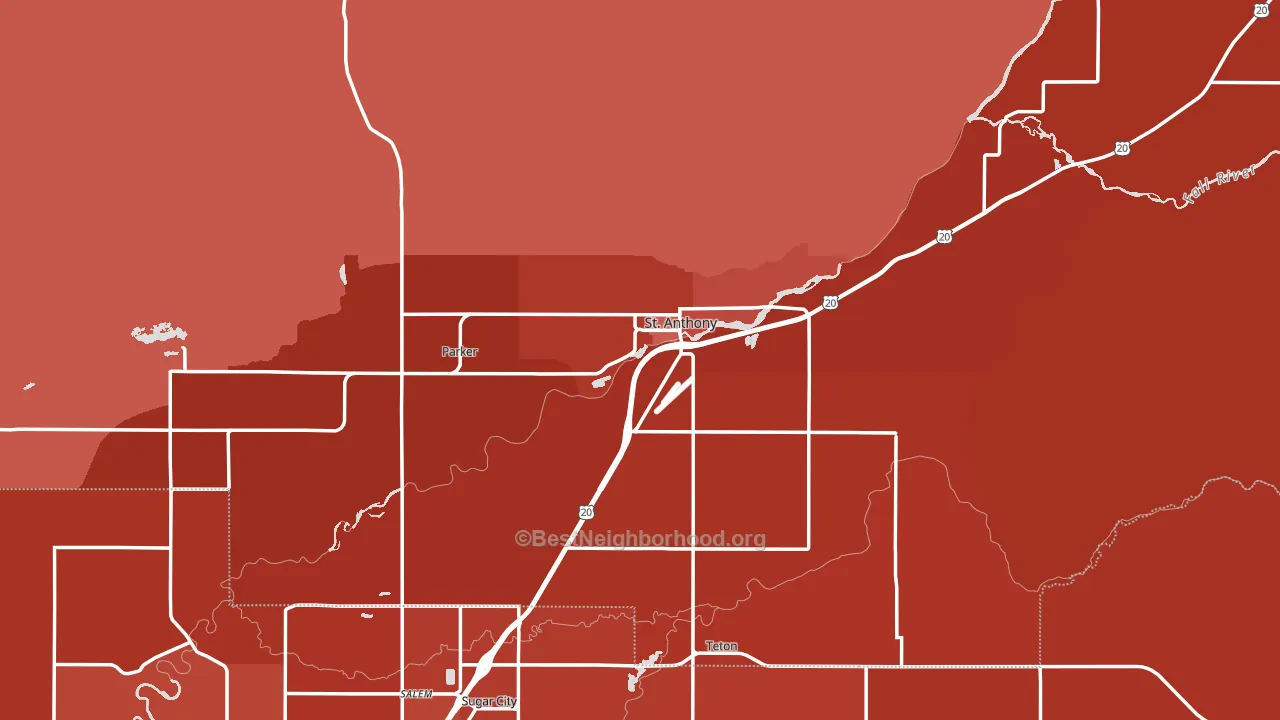 83445, ID block-group political-lean map