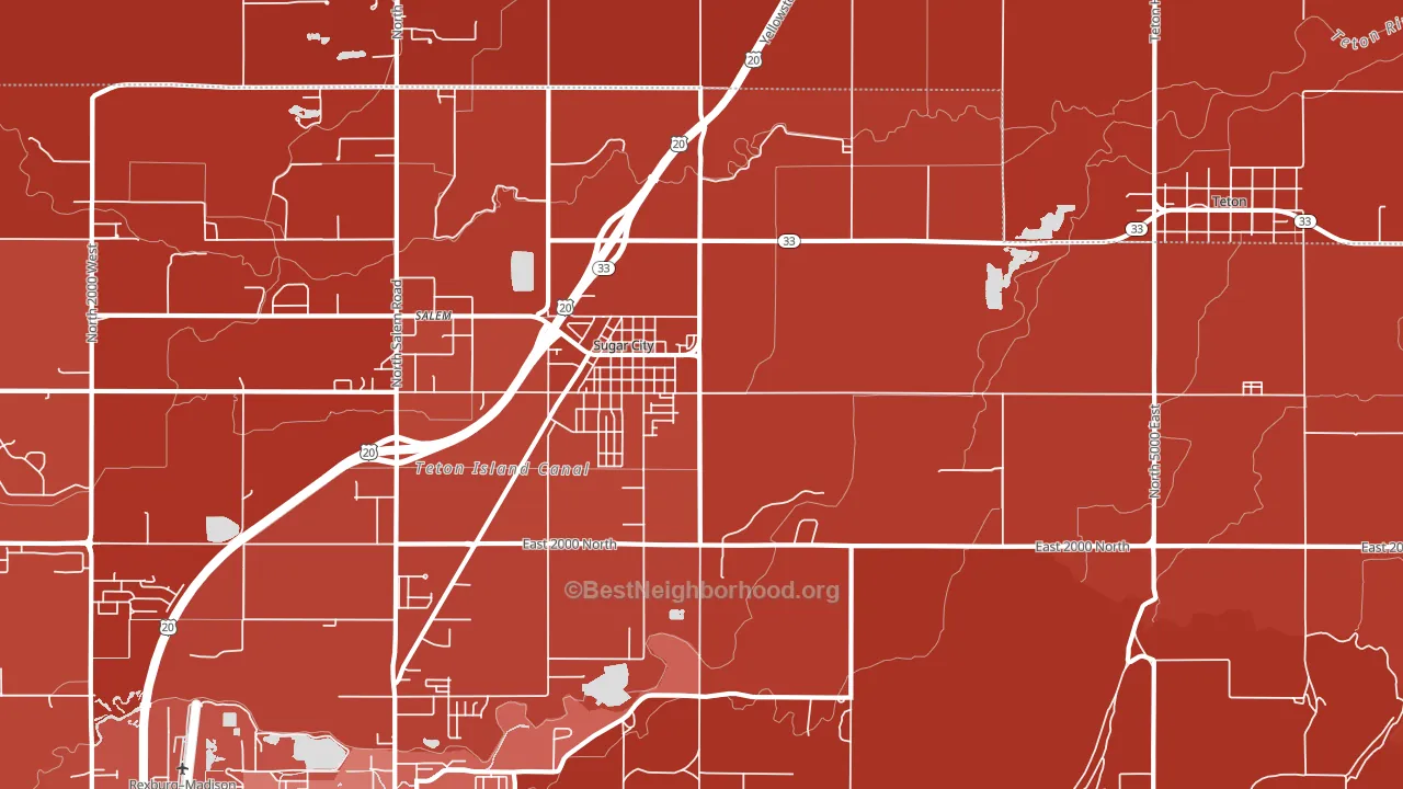 83448, ID block-group political-lean map