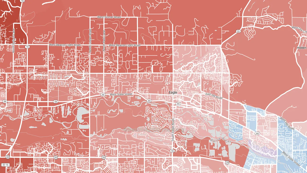 83616, ID block-group political-lean map