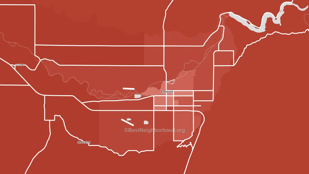83617, ID block-group political-lean map