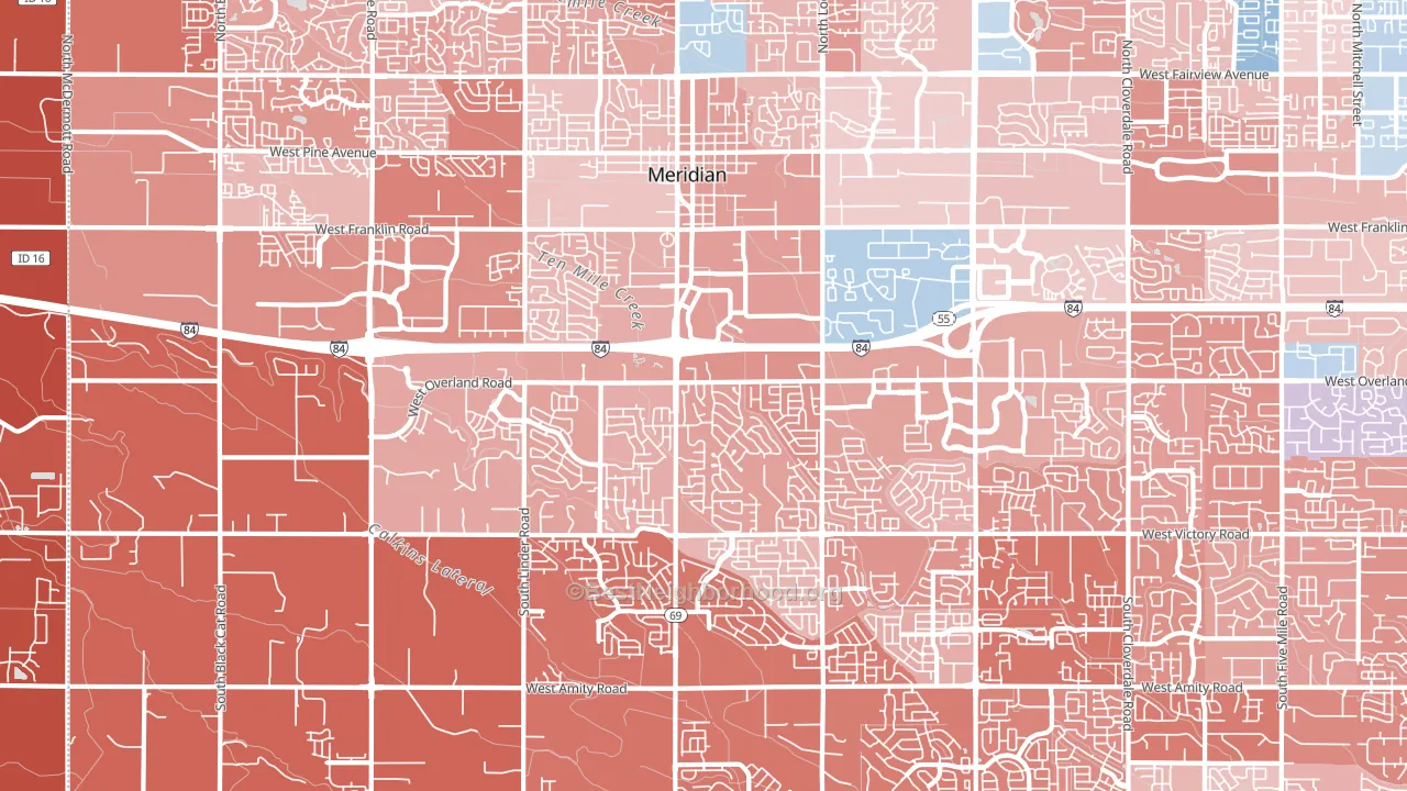 83642, ID block-group political-lean map