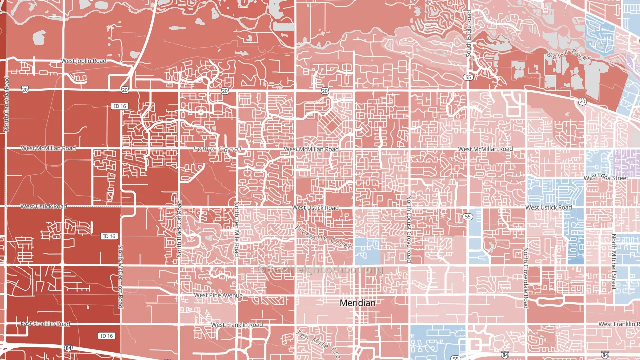 83646, ID block-group political-lean map